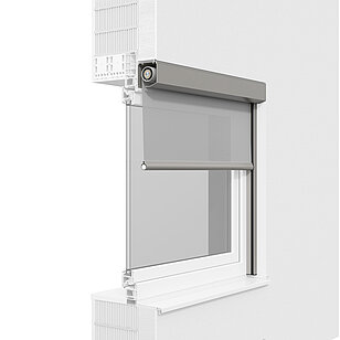 Rollscreen 2 PENTO Systemquerschnitt Behang rollSCREEN eckiger Kasten
