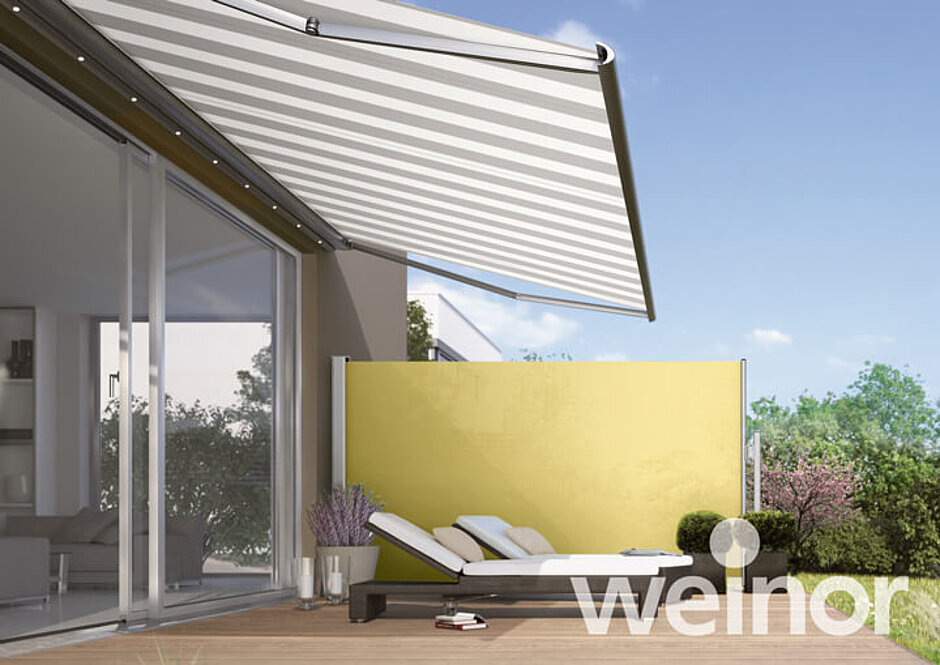 Fenstermarkisen Vertikalmarkisen Seitenmarkise Weinor Paravento Paravento – der seitliche Sichtschutz