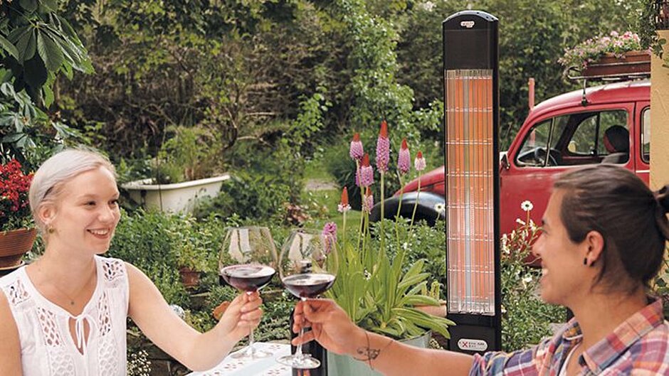 Infrarotheizstrahler ExtremLine Heat-Tower beim Essen